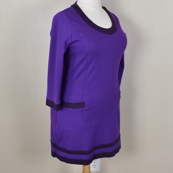 Boden Contrast Trim Ponte Sheath Dress - 16 - Picture 8 of 9